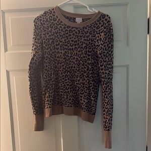 A new day- Leopard Print Sweater - Brown